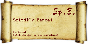 Szitár Bercel névjegykártya
